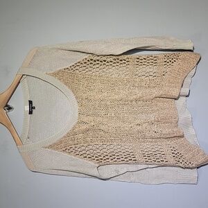 Kerisma Bohemian Woven Tan Long Sleeve Sweater